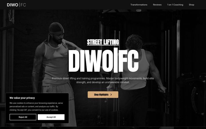 Screenshot of diwofitness.com