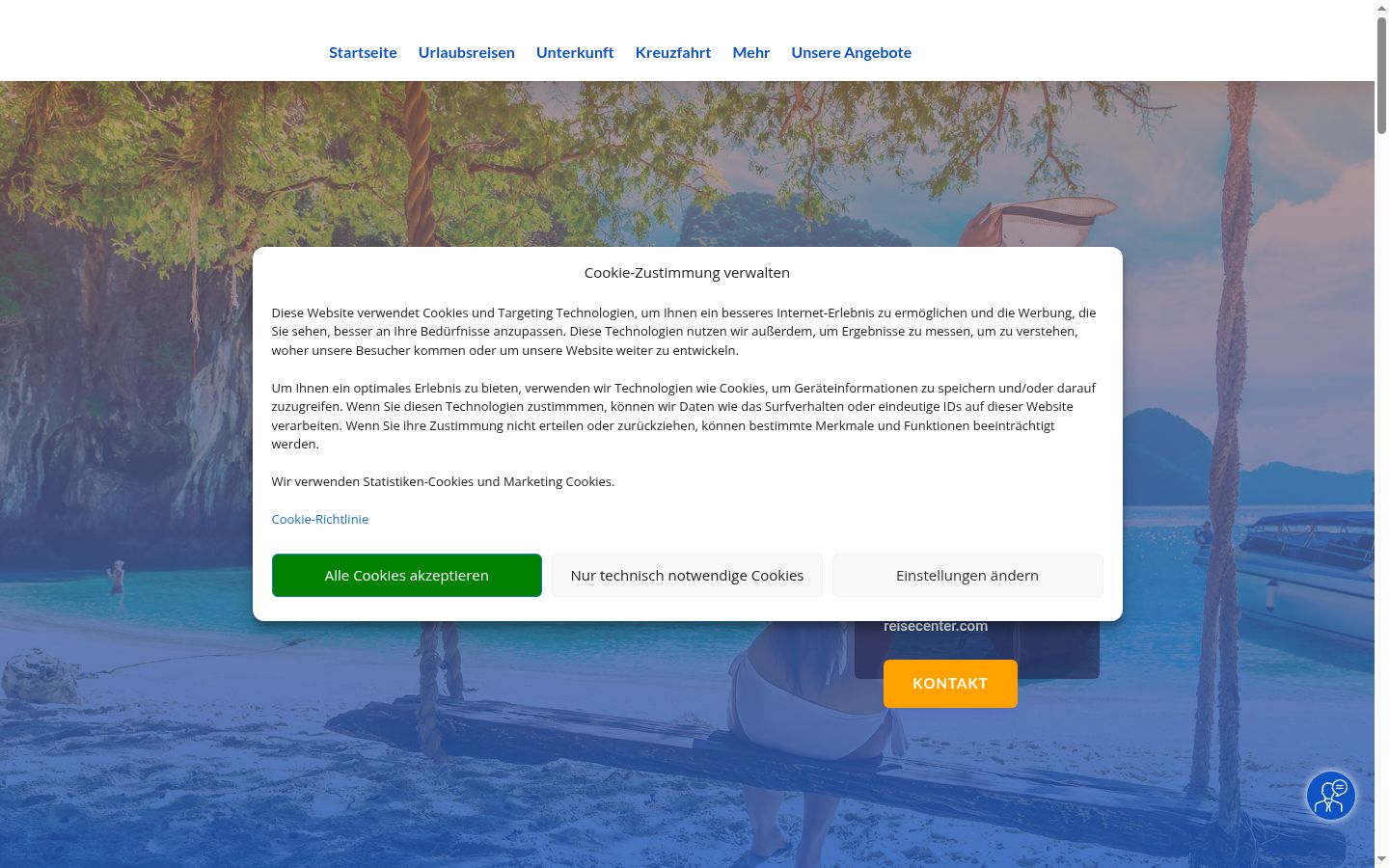 Screenshot of the consent banner shown before any interaction