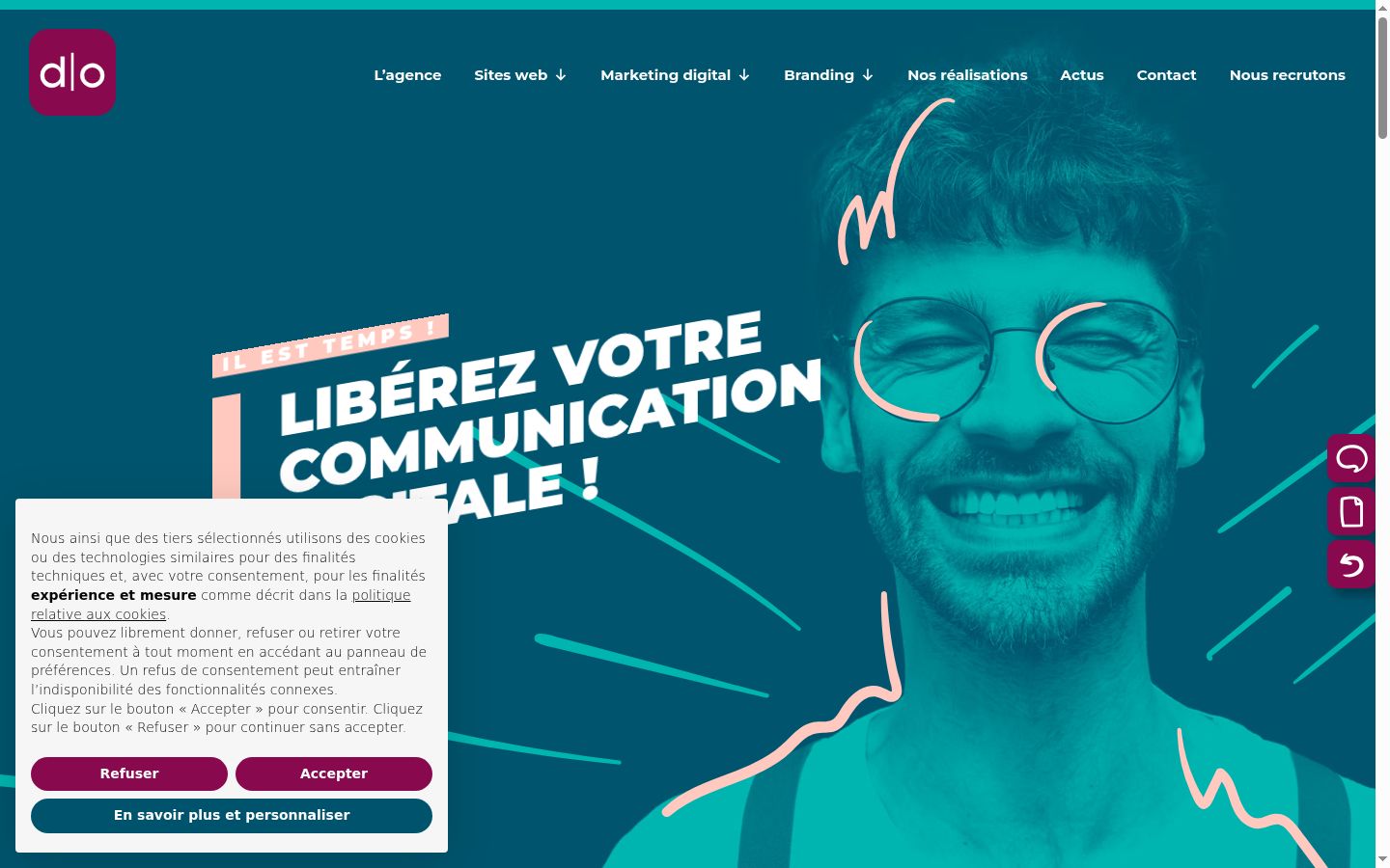 Screenshot van de toestemmingsbanner zoals getoond vóór enige interactie