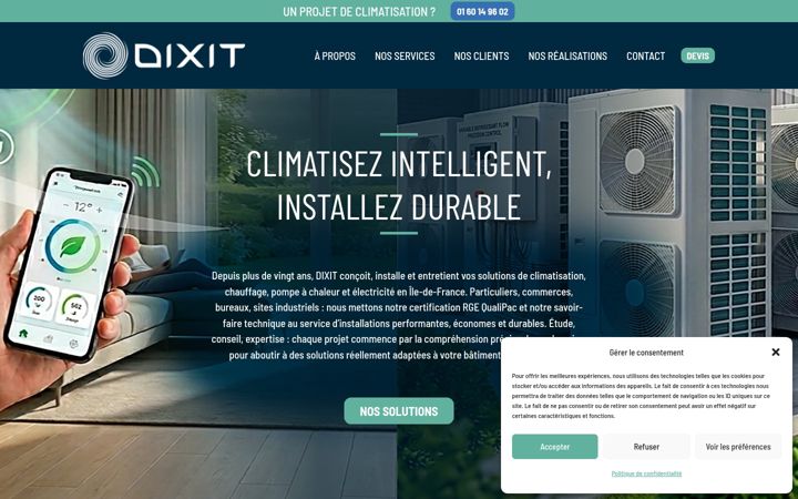 Posnetek zaslona dixit-climatisation.fr