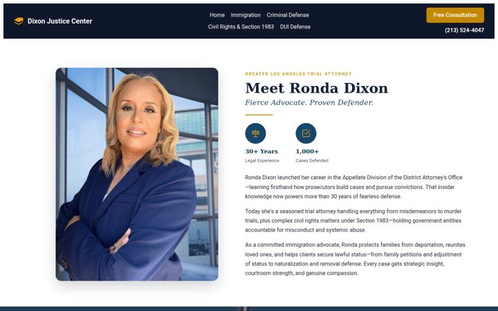 Screenshot of dixonjusticecenter.com