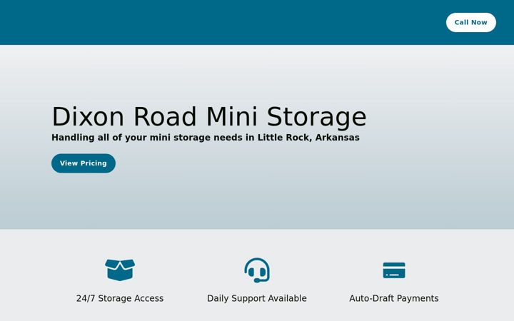 Screenshot of dixonroadministorage.com