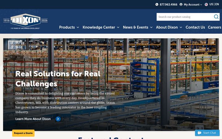 Screenshot of dixonvalve.com