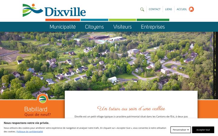 Screenshot stránky dixville.ca