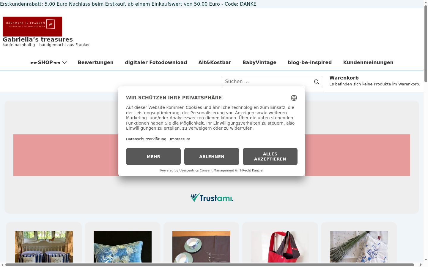 Screenshot of the consent banner shown before any interaction