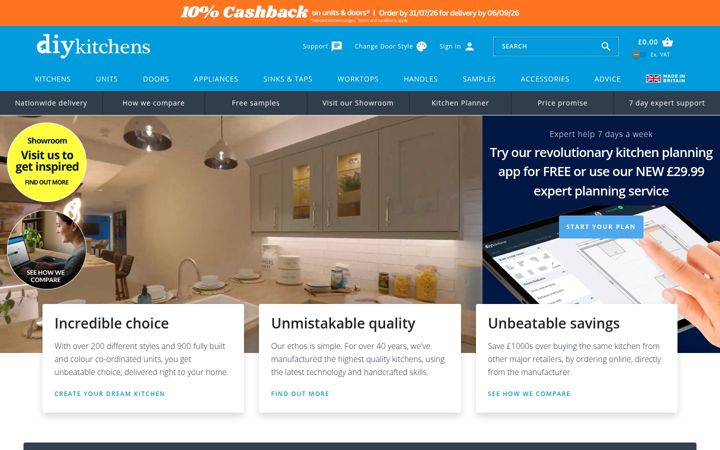 Screenshot of diy-kitchens.com