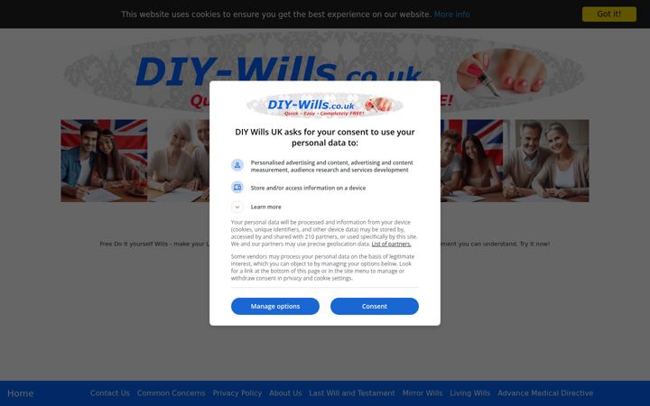 Zrzut ekranu diy-wills.co.uk