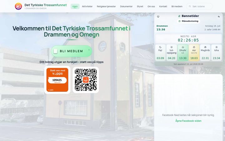 Screenshot stránky diyanetdrammen.no