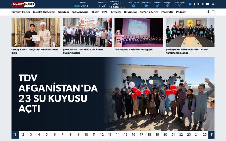 Screenshot of diyanethaber.com.tr