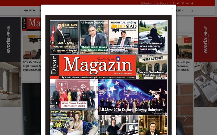 Екранна снимка на diyarmagazin.com.tr