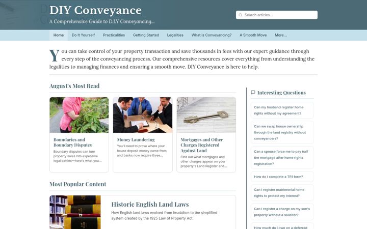 Zrzut ekranu diyconveyance.co.uk
