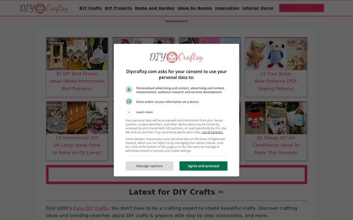 Screenshot di diycraftsy.com
