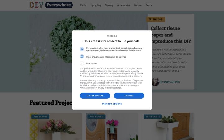 Screenshot of diyeverywhere.com