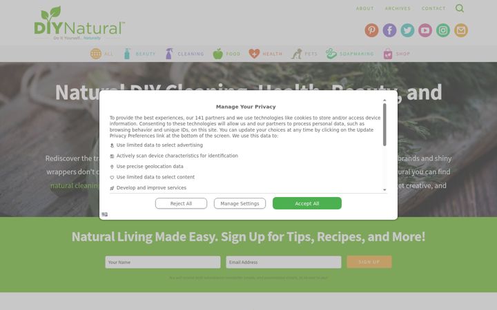 Screenshot of diynatural.com