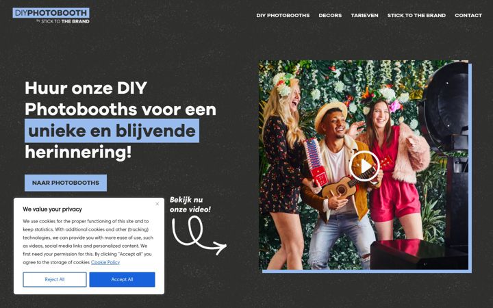 Snimka zaslona za diyphotobooth.nl