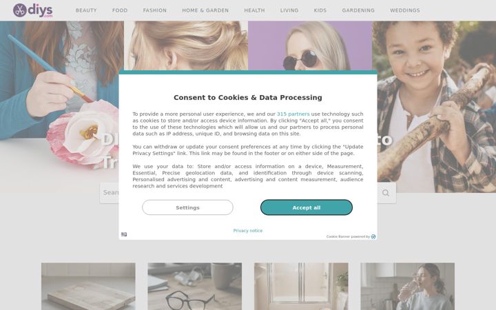 Screenshot of diys.com