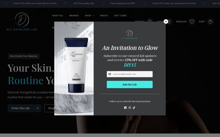 Capture d'écran de diyskincarelab.com
