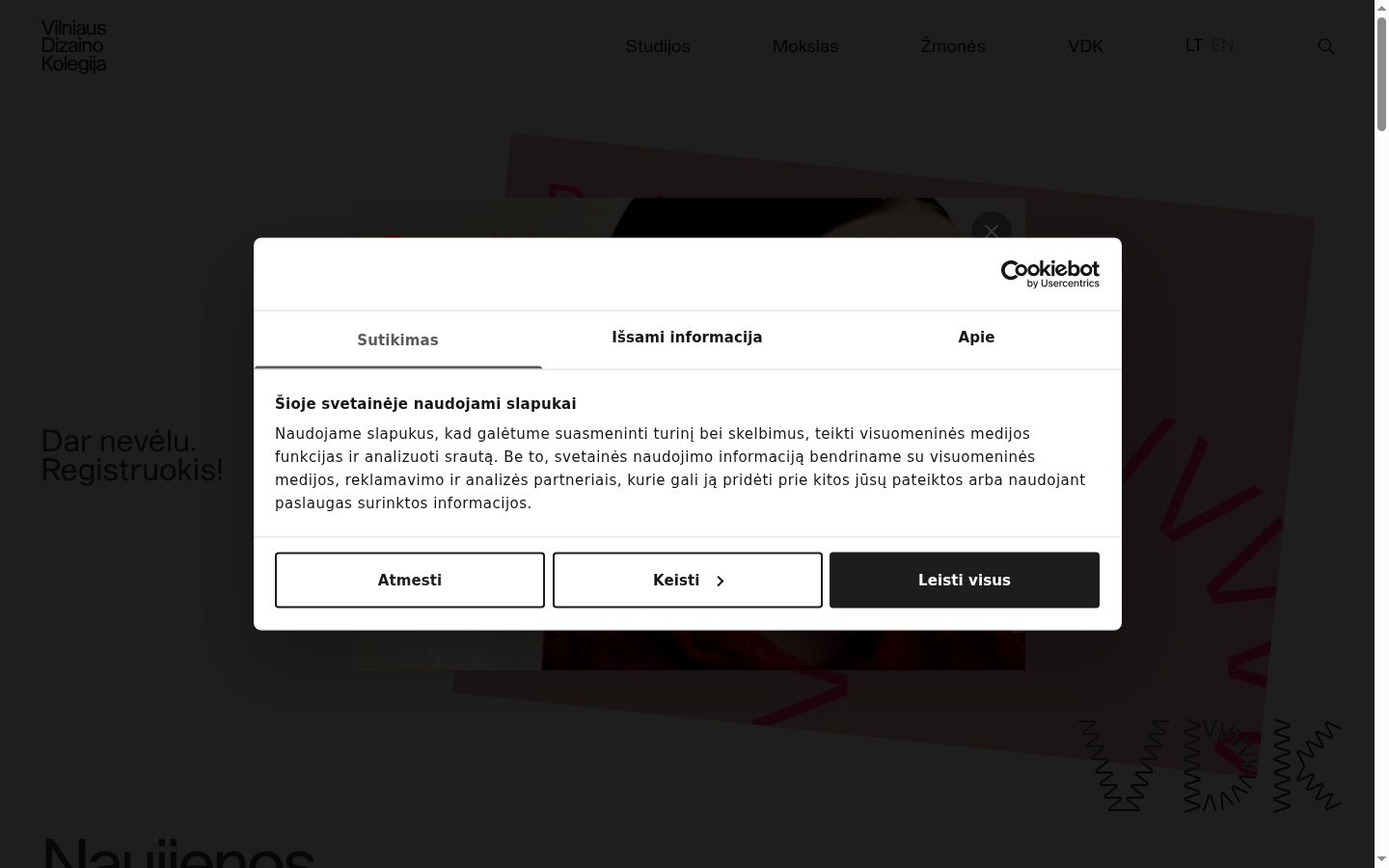 Kuvakaappaus suostumusbannerista, joka näytettiin ennen mitään vuorovaikutusta