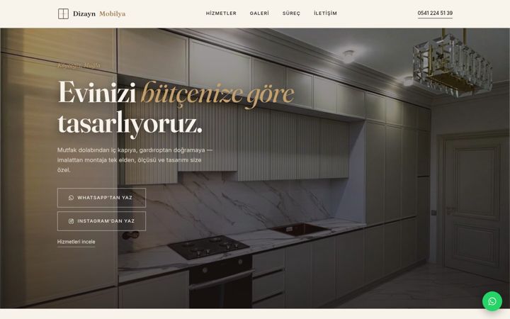 Screenshot of dizaynmobilya.com.tr