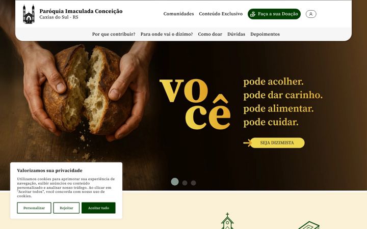 Képernyőkép: dizimoimaculadaconceicao.com.br