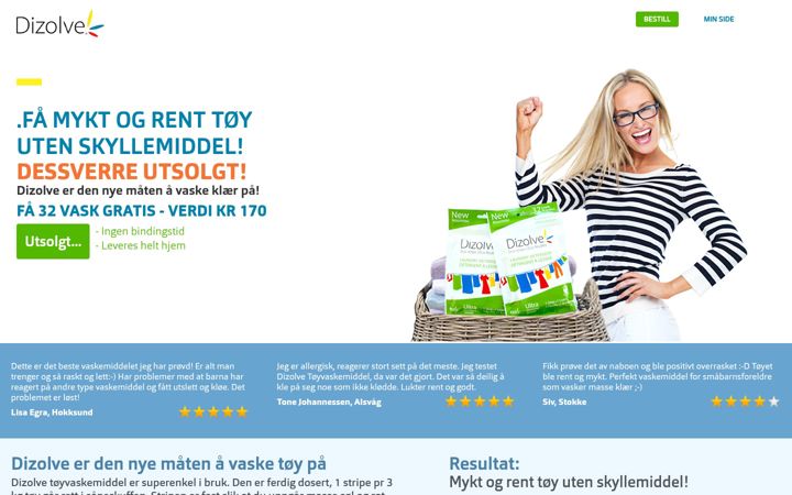 Screenshot of dizolve.no