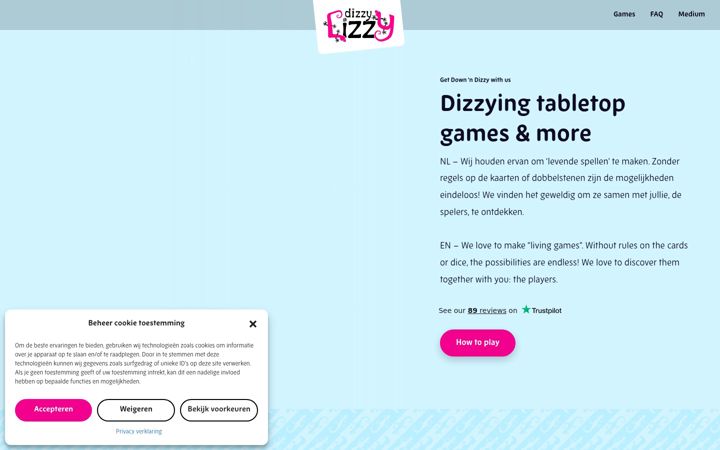 Screenshot of dizzylizzygame.com