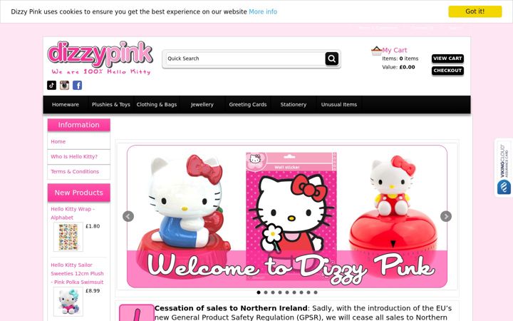 Snímek obrazovky dizzypink.co.uk