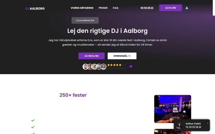 Captura de pantalla de dj-aalborg.dk