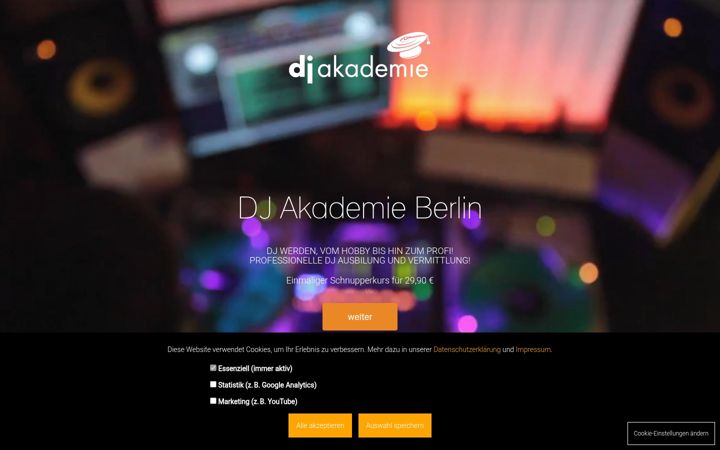 Screenshot of dj-academy-berlin.de
