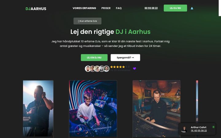 Captura de pantalla de dj-arhus.dk