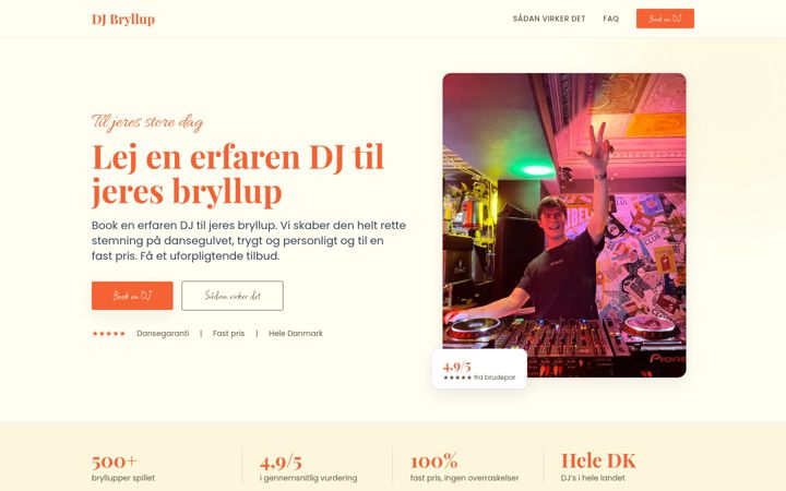 Captura de pantalla de dj-bryllup.dk