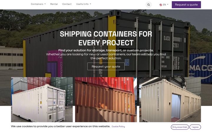 Screenshot of dj-containers.com
