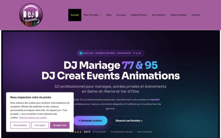 Posnetek zaslona dj-creat-events-animations.fr
