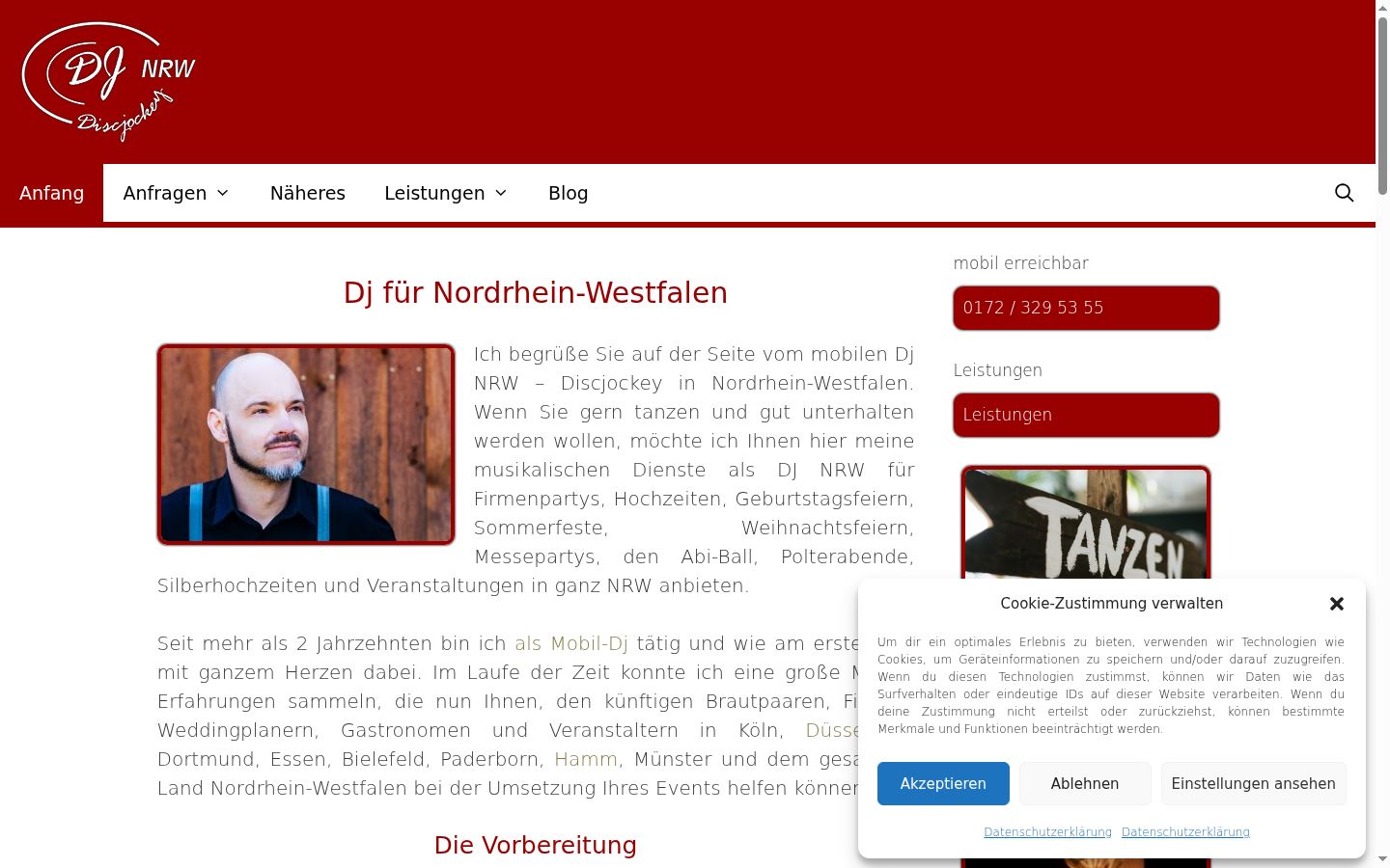 Screenshot of the consent banner shown before any interaction