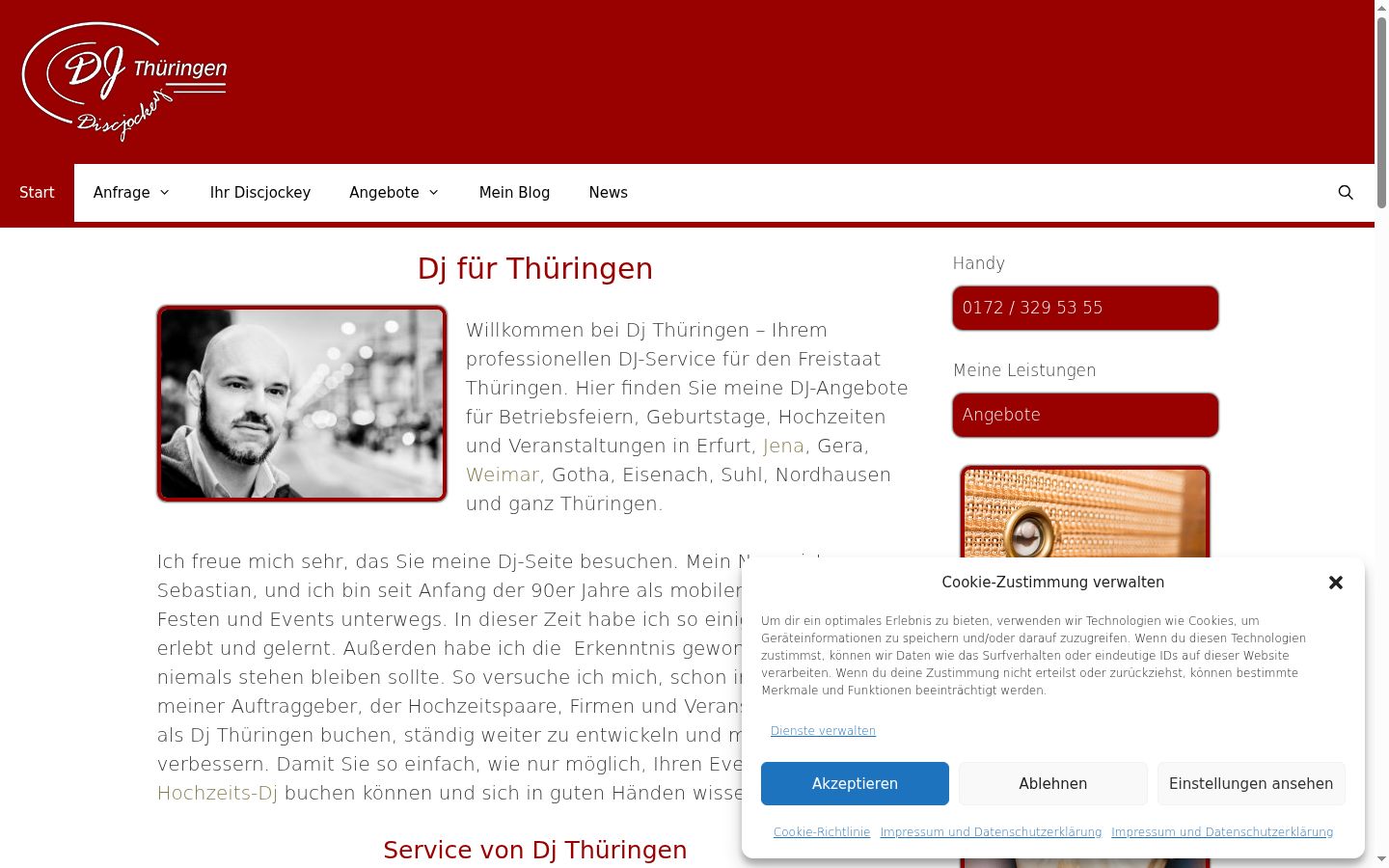 Screenshot of the consent banner shown before any interaction