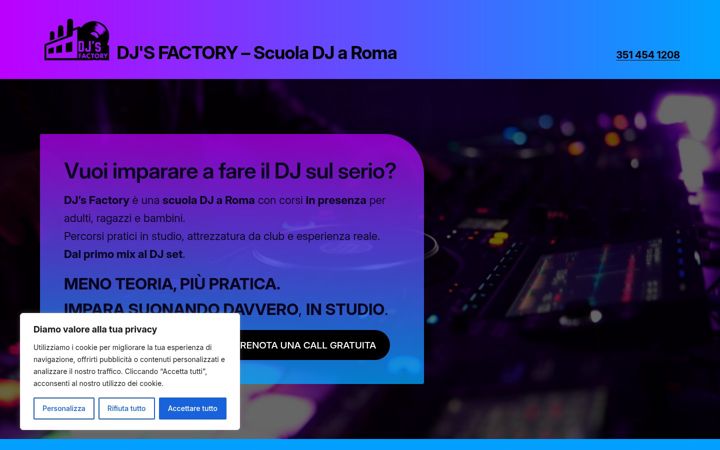 Screenshot of dj-factory.it