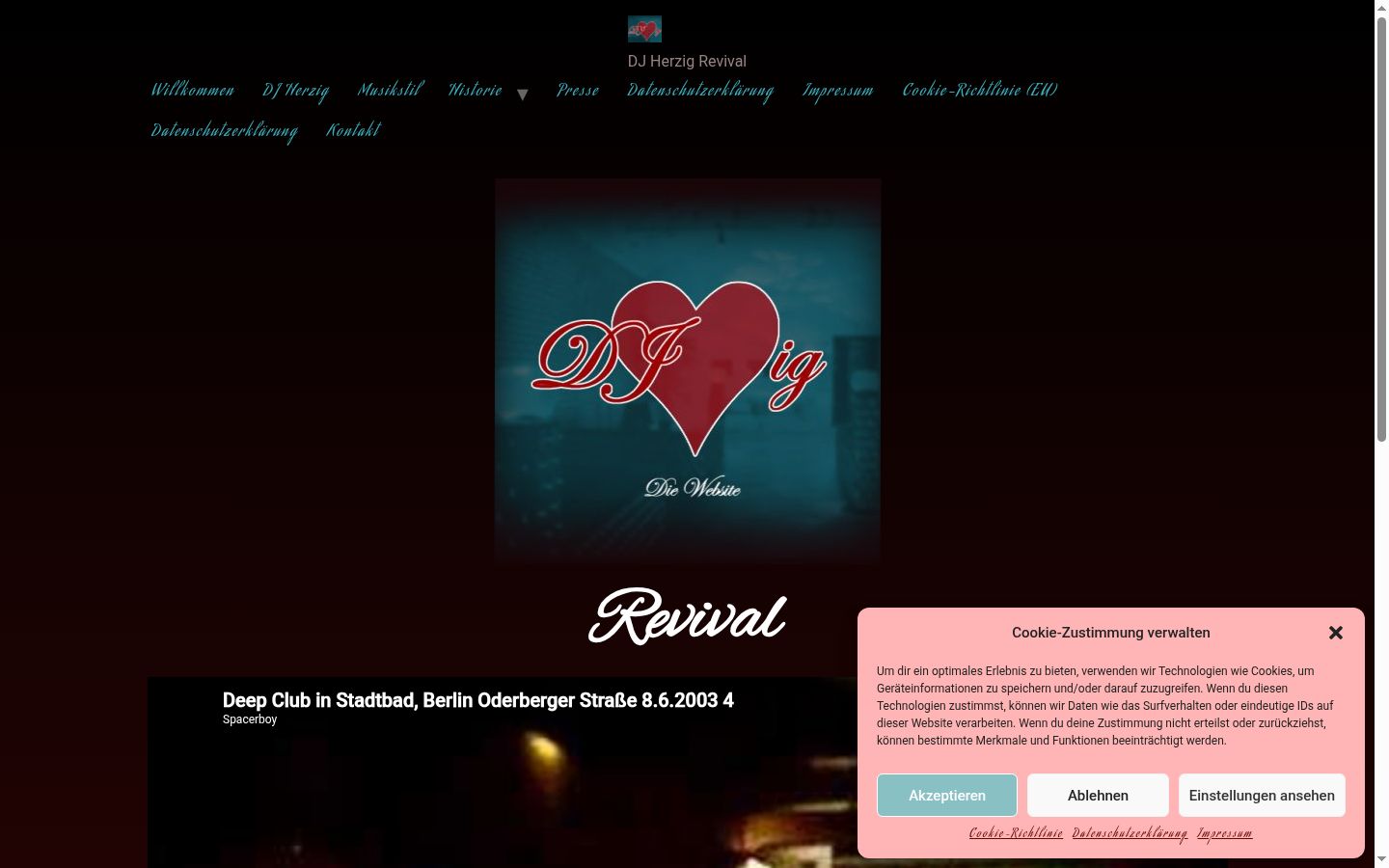 Screenshot of the consent banner shown before any interaction