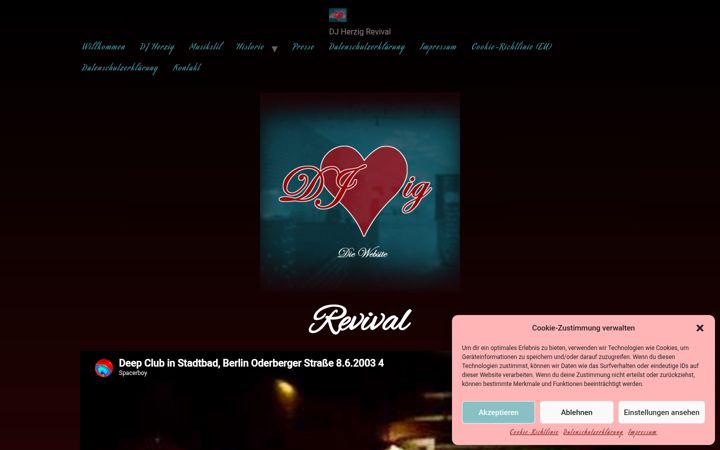 Screenshot of dj-herzig.live