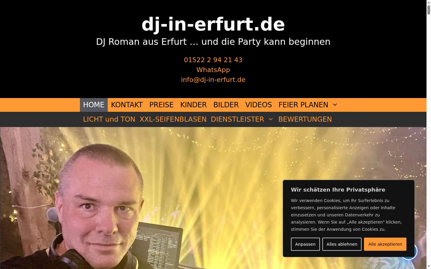 Screenshot of the consent banner shown before any interaction