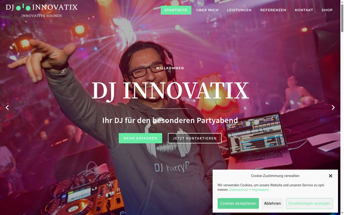 Screenshot del banner di consenso mostrato prima di qualsiasi interazione