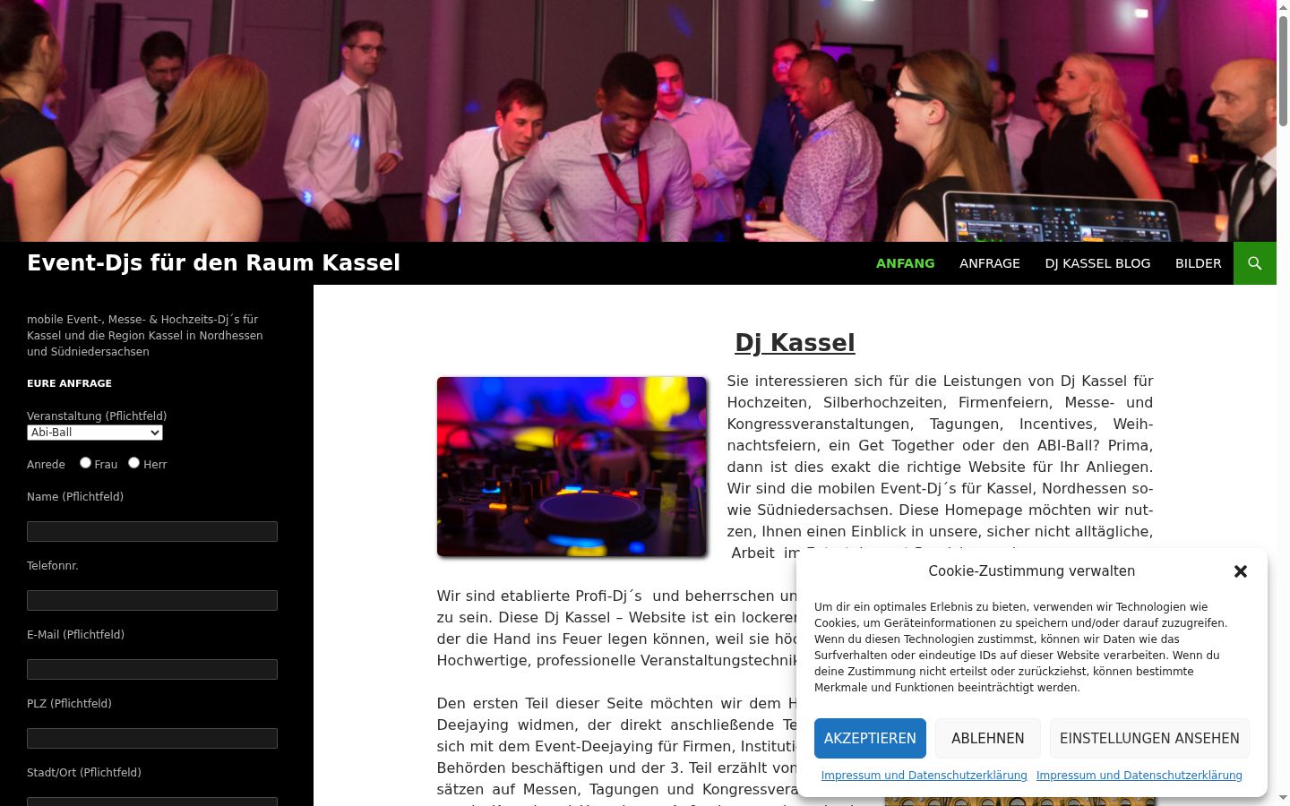 Screenshot of the consent banner shown before any interaction