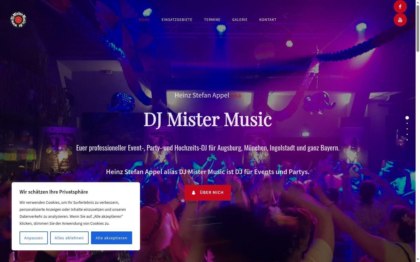 Screenshot of the consent banner shown before any interaction