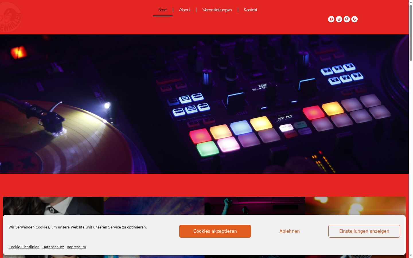 Screenshot of the consent banner shown before any interaction