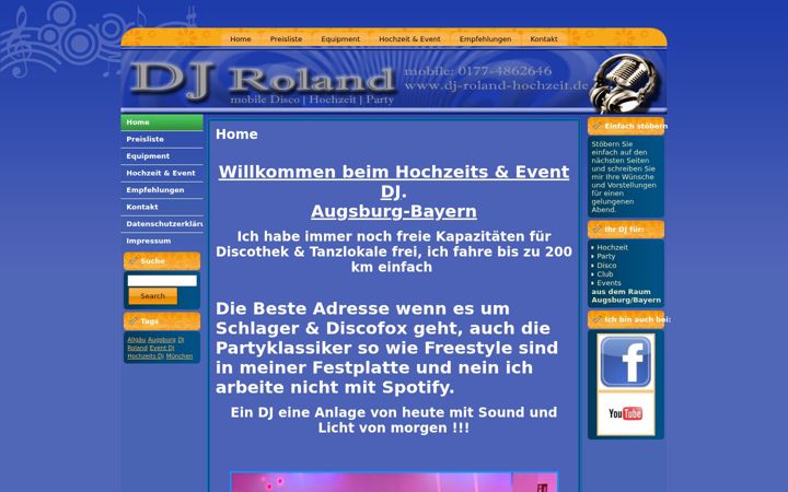 Screenshot of dj-roland-hochzeit.de