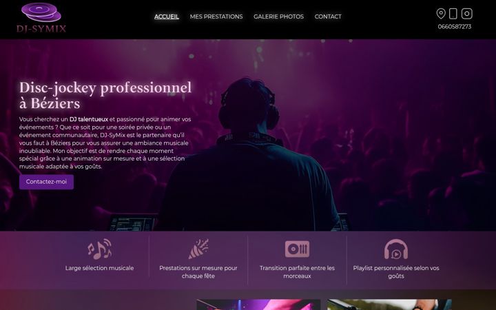 Kuvakaappaus sivustosta dj-symix.fr