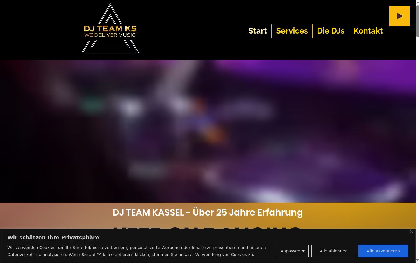 Screenshot of the consent banner shown before any interaction