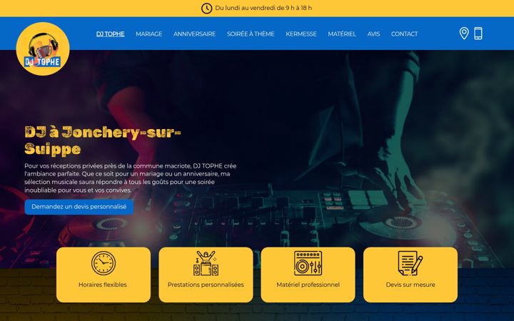 Kuvakaappaus sivustosta dj-tophe.fr