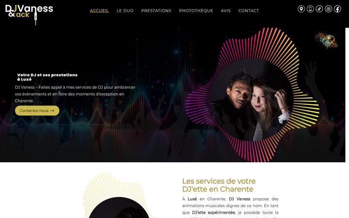 Kuvakaappaus sivustosta dj-vaness.fr