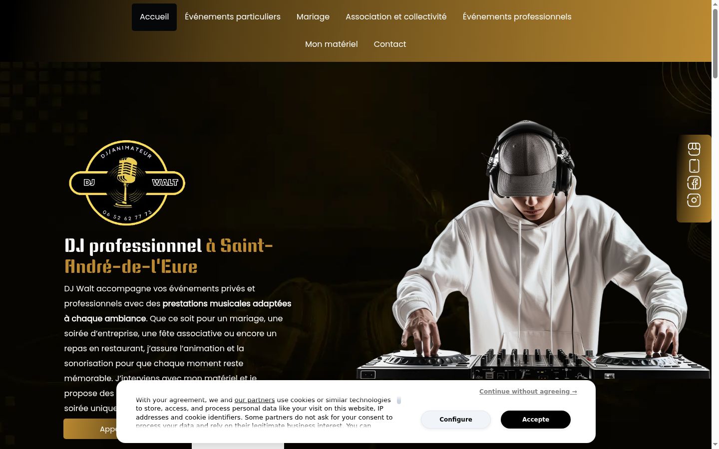 Screenshot del banner di consenso mostrato prima di qualsiasi interazione
