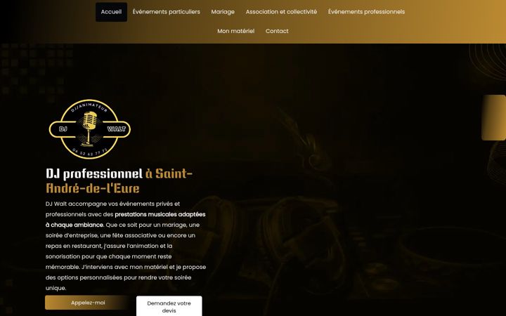 Kuvakaappaus sivustosta dj-walt.fr